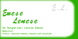 emese lencse business card